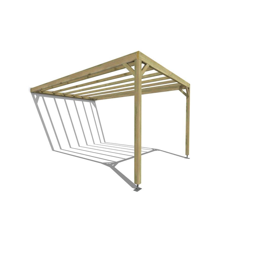 Pergola bois • 3m x 5m • adossée • sens profondeur • livraison comprise