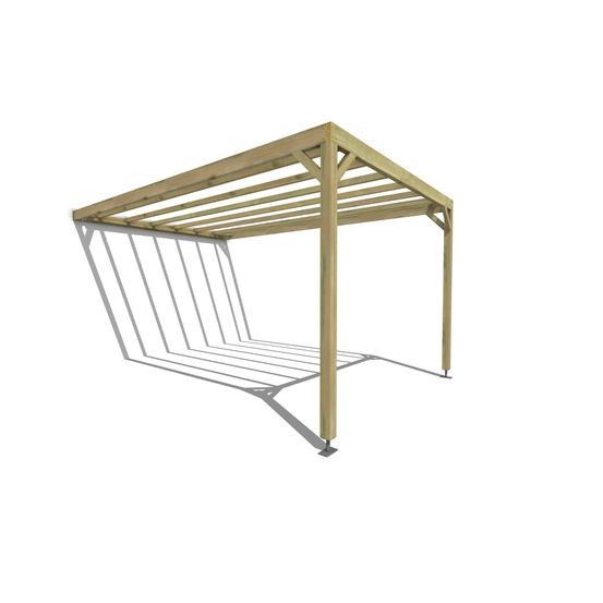 Pergola bois • 3m x 5m • adossée • sens profondeur • livraison comprise