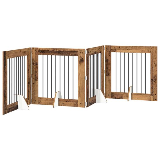 Porte de chien pliable avec supports 4 pc bois ancien 321 cm
