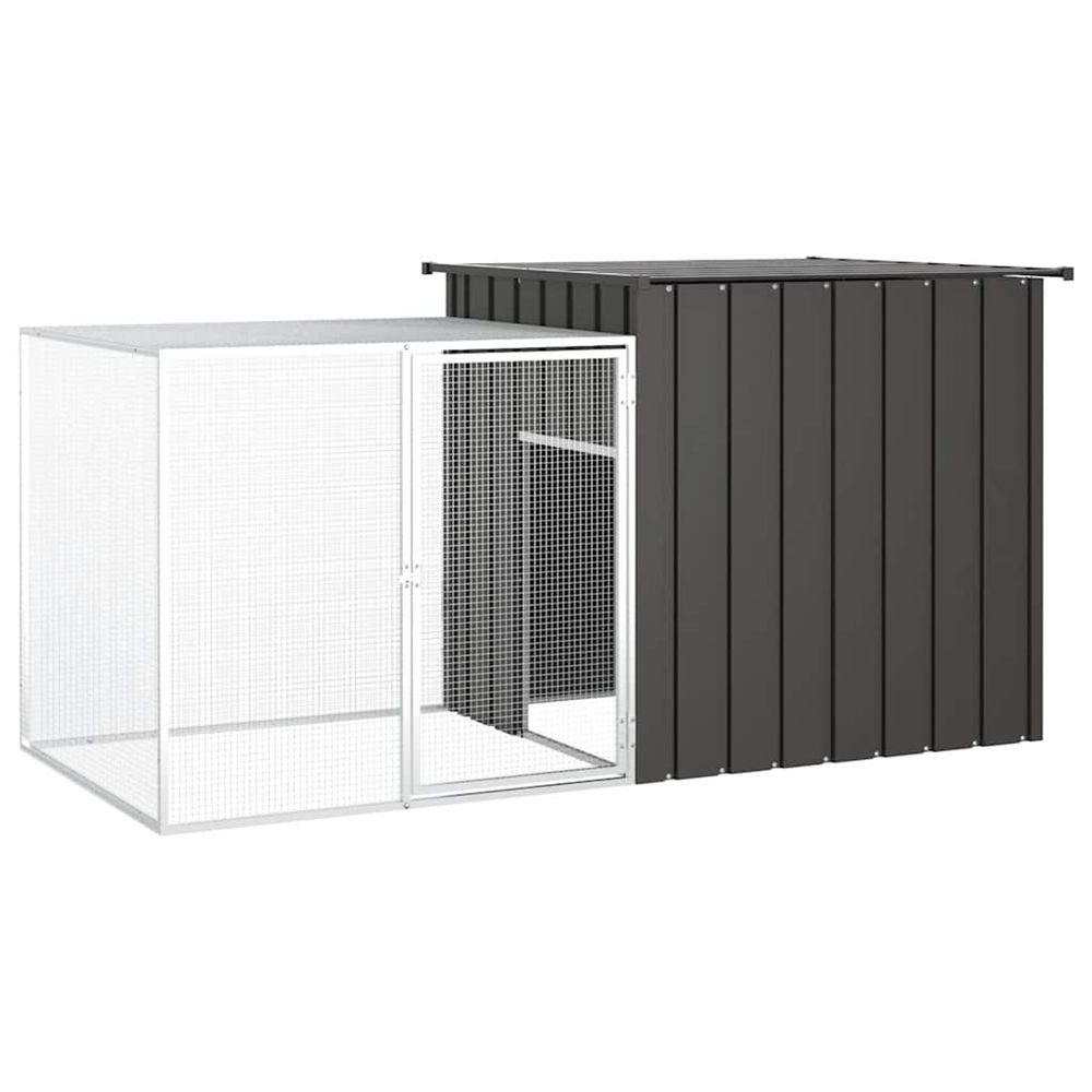 Cage pour poules anthracite 200x91x100 cm acier galvanisé
