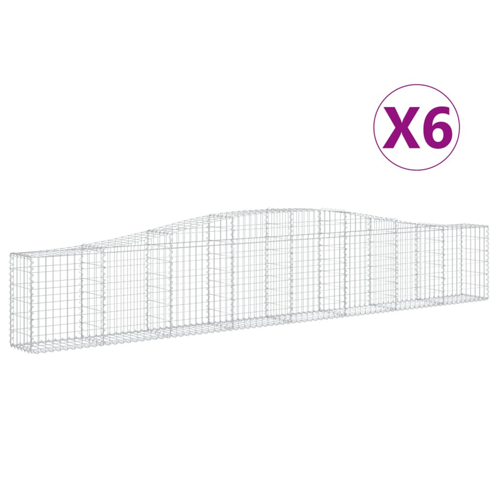 Paniers à gabions arqués 6 pcs 400x30x60/80 cm fer galvanisé