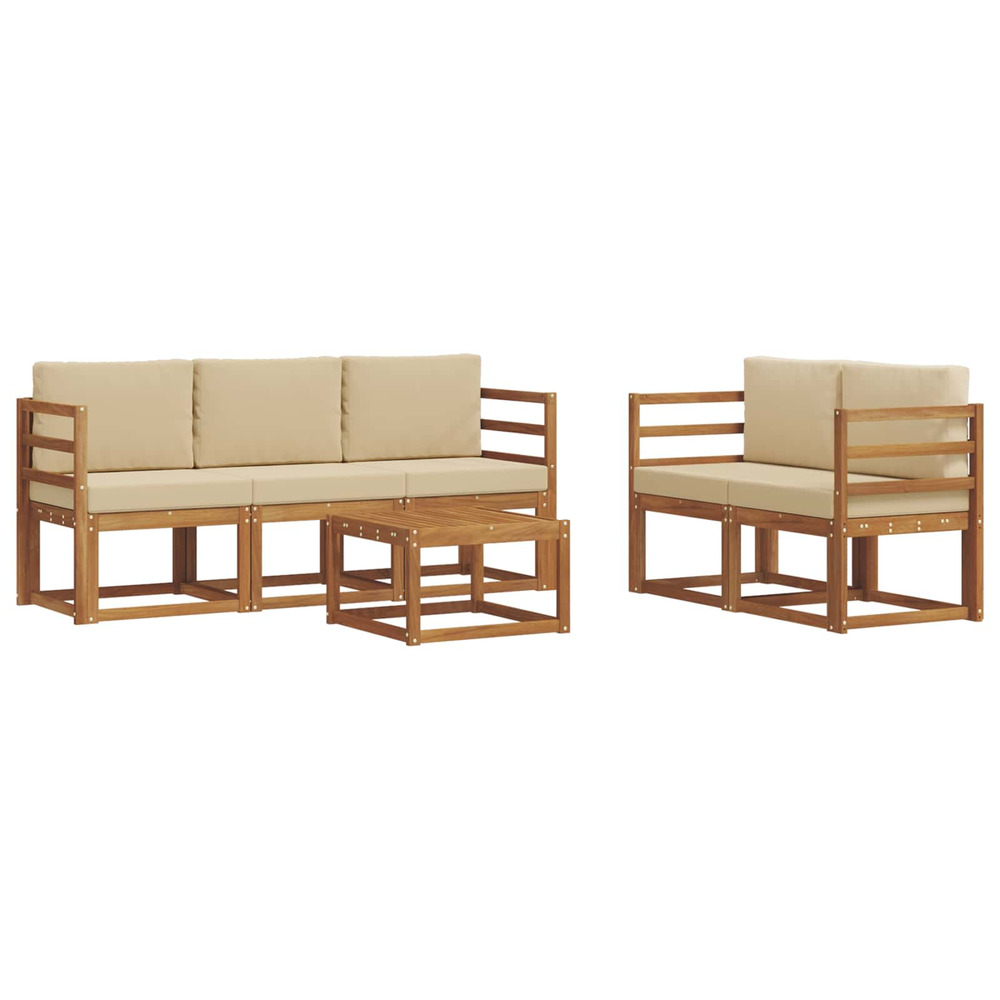 Ensemble de canapés d'extérieur 6 pcs naturel et beige