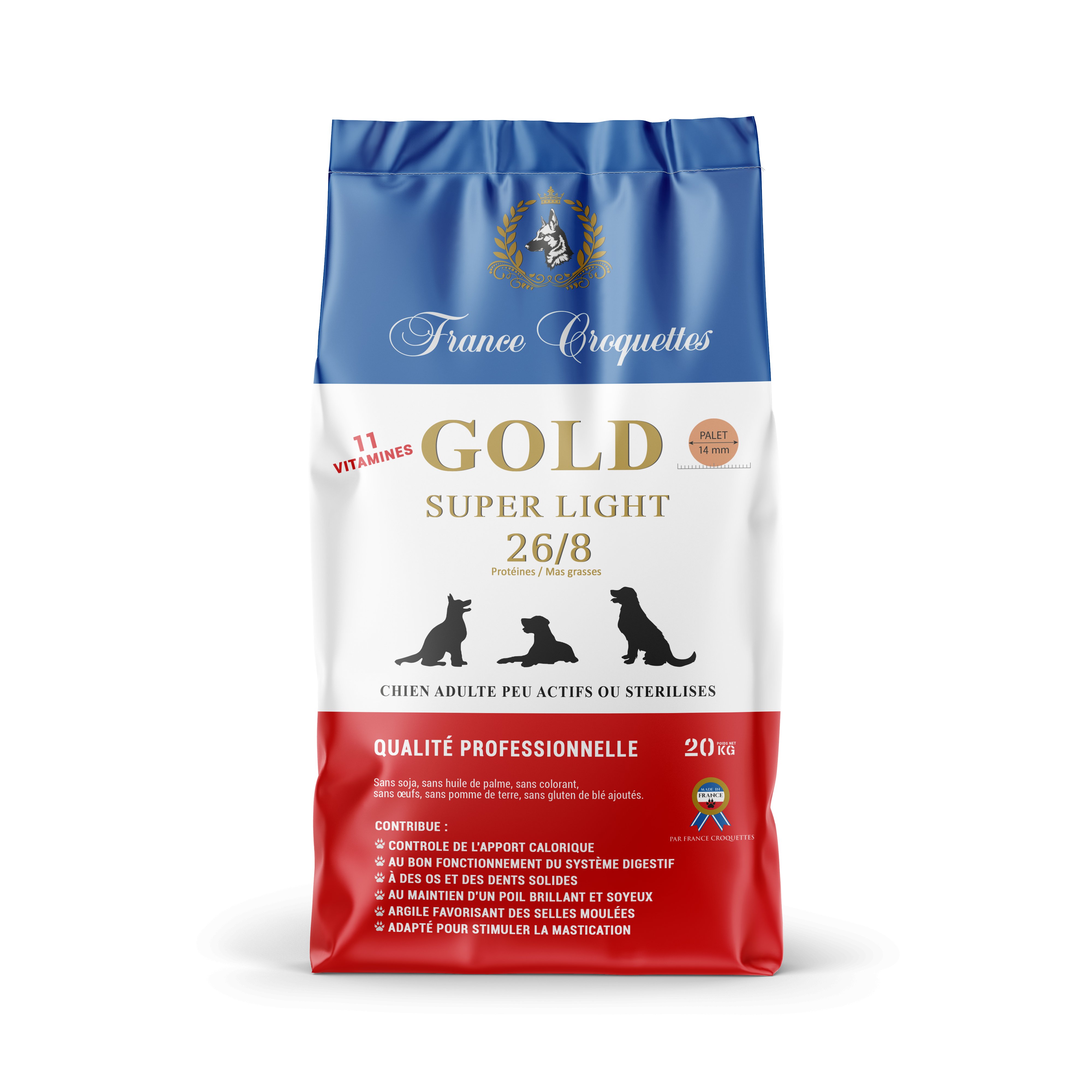 Croquettes pour chiens Gold super light 26/8 (stérilisés✔️) (20.00 kg) ⭐⭐⭐⭐⭐