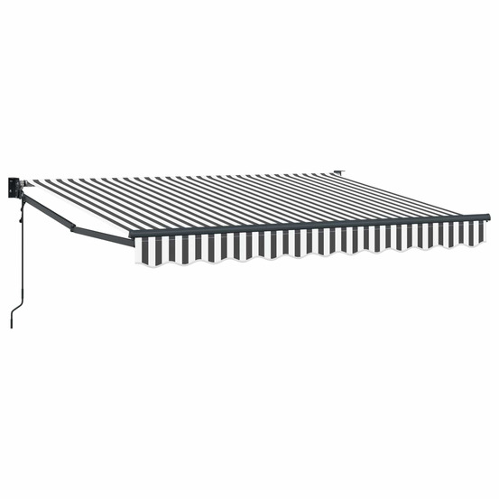 Auvent anthracite et blanc 3,5 x 2 m polyester et métal