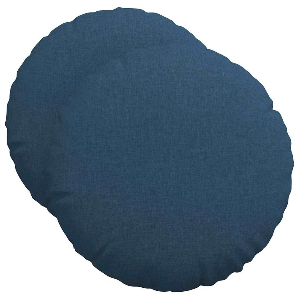 Coussins de siège 2 pcs bleu ø50 x 19 cm tissu