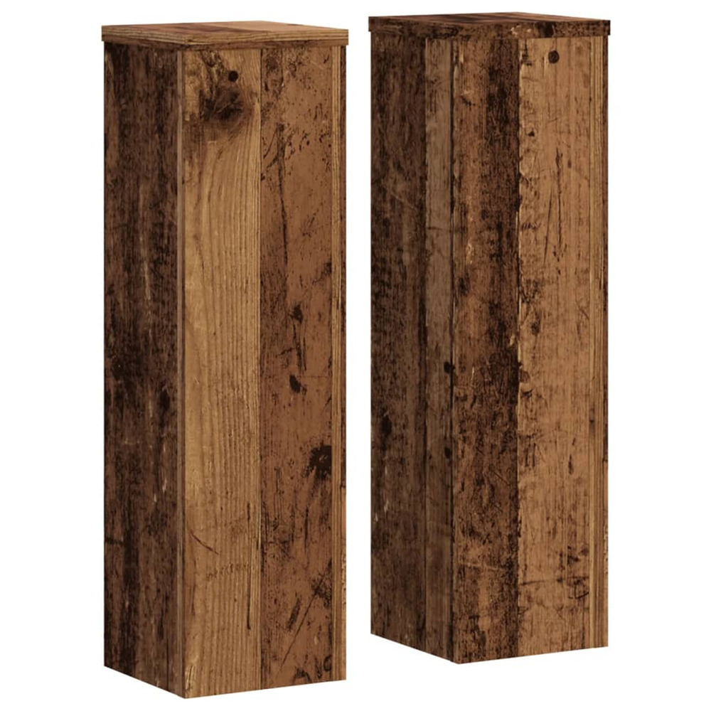 Supports pour plantes 2 pcs vieux bois bois d'ingénierie