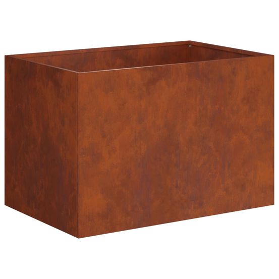 Cache-pot de jardin rouillé 60 x 40 x 40 cm acier patiné