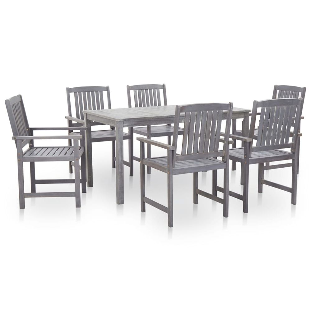 Ensemble à manger d'extérieur 7 pcs bois d'acacia massif