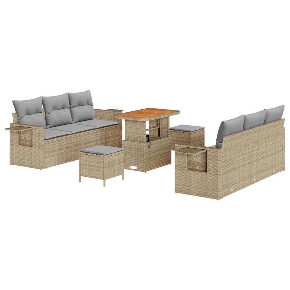 Ensemble de canapé de jardin 9 pc 6-nombre de places