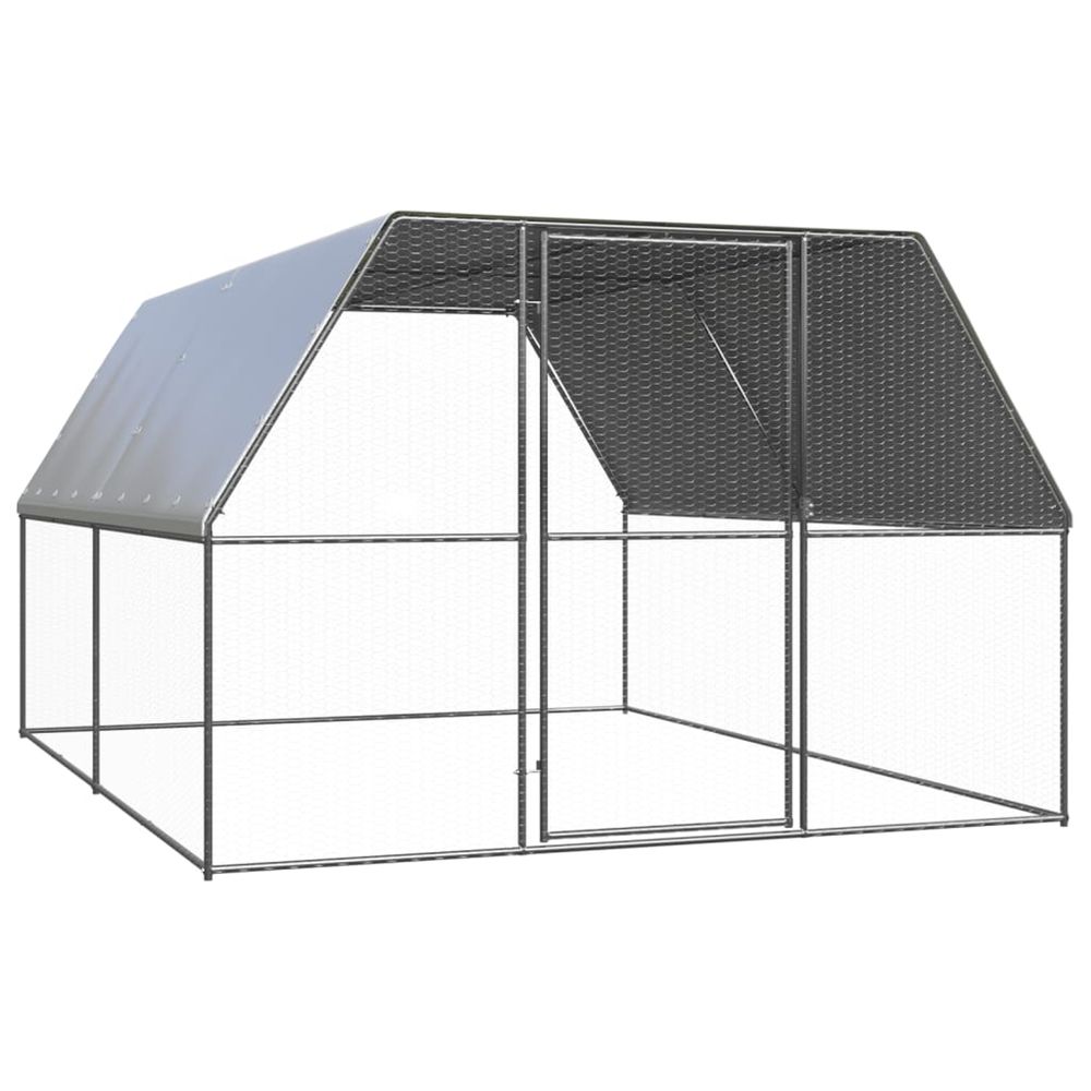 Poulailler d'extérieur 3x4x2 m acier galvanisé