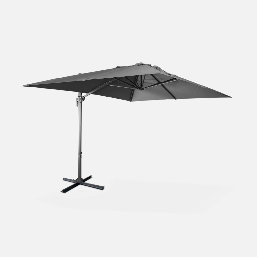 Parasol déporté rectangulaire 3x4m - wimereux - parasol excentré inclinable dans 5 positions, rotatif à 360°