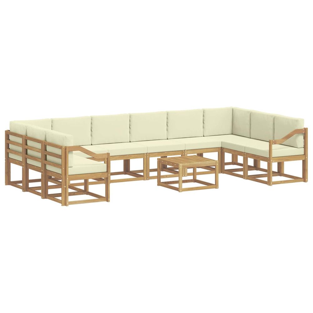 Ensemble de canapés d'extérieur 11 pc blanc et crème