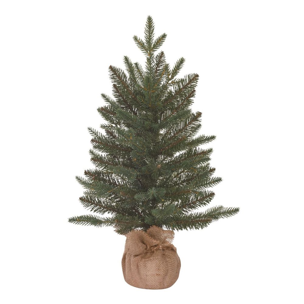 Black box trees sapin de noel artificiel sitka h60 x d43 cm - arbre dans sac en jute - decoration pour intérieur avec 154 branches