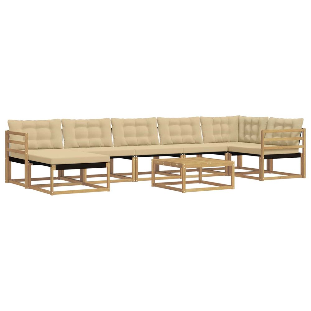 Ensemble de canapés d'extérieur 8 pc blanc et beige