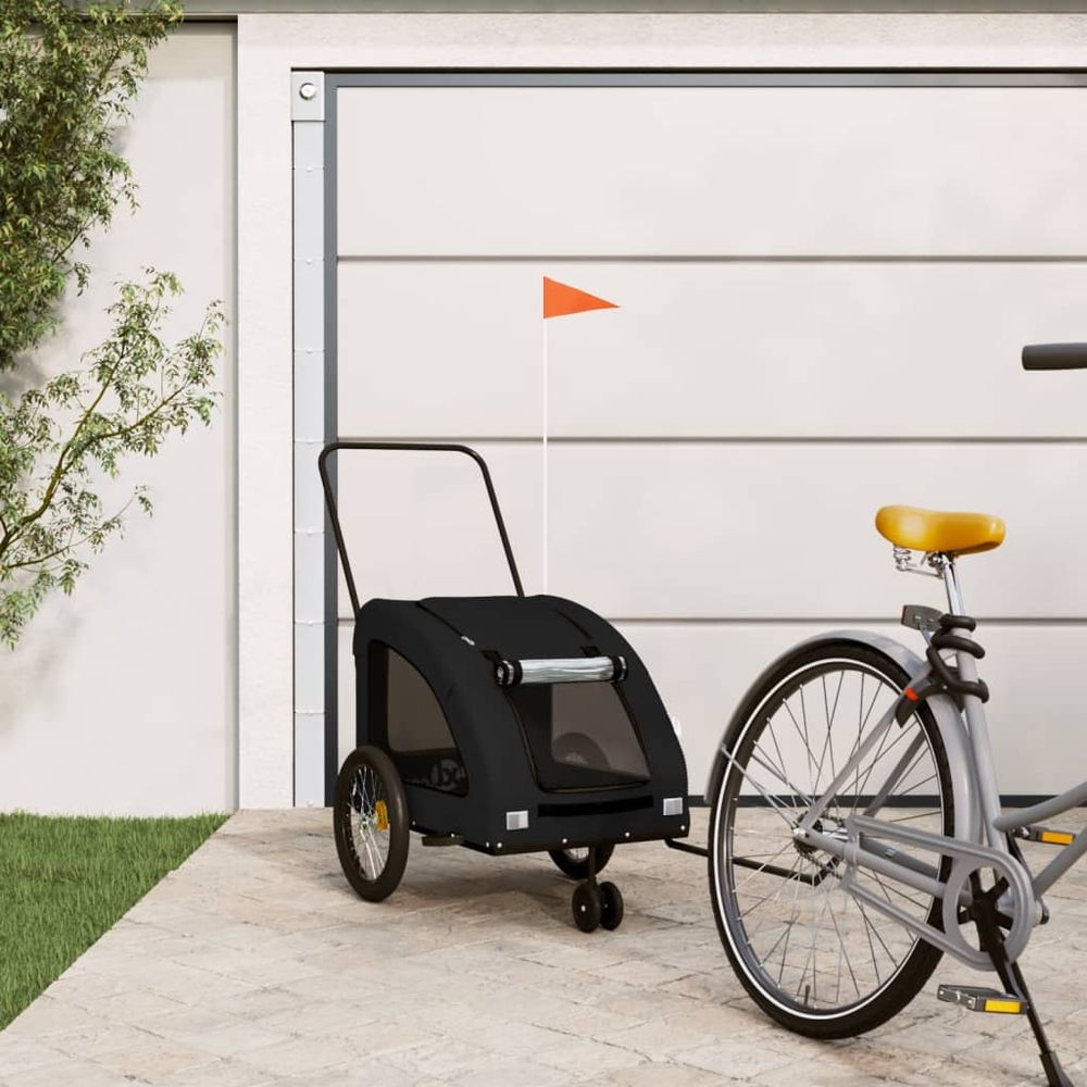 Remorque vélo chien 45kg en acier pour transport polyvalent noir