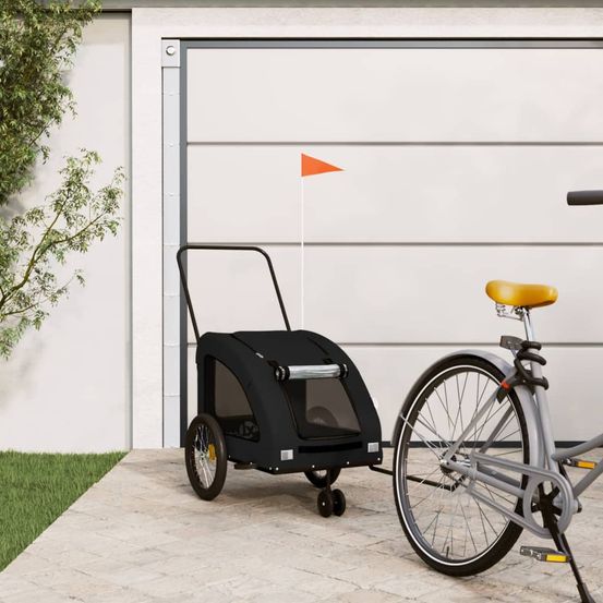Remorque vélo chien 45kg en acier pour transport polyvalent noir