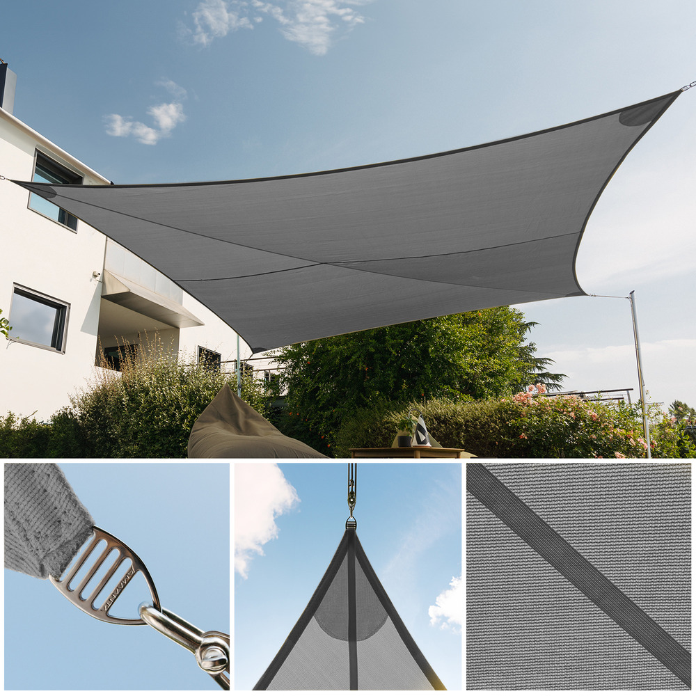 Voiles d'ombrage ajourées triangulaire 5x5x5 cloud, ez breez