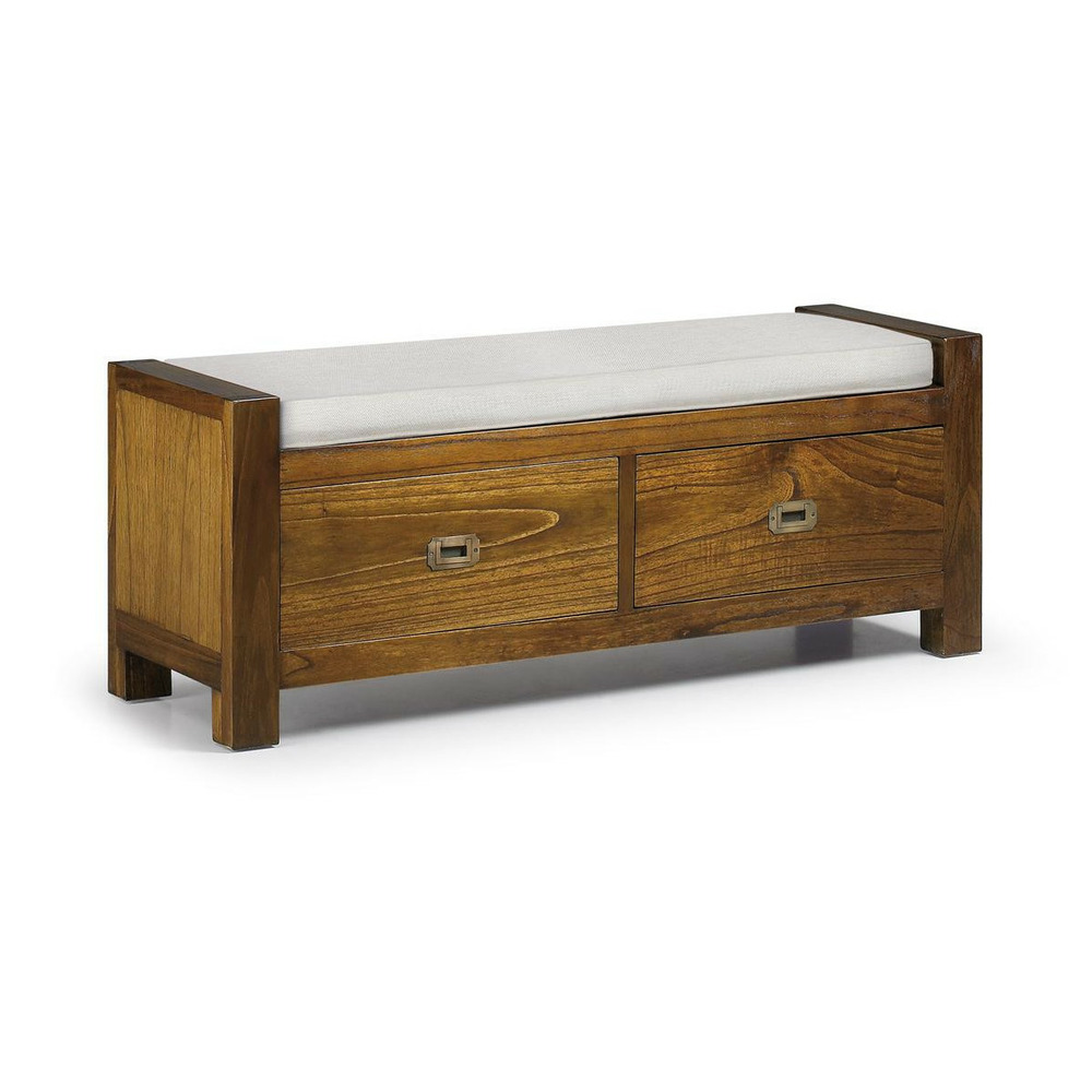 Divan 2 tiroirs bronze bois marron - onéline décoration d'autrefois