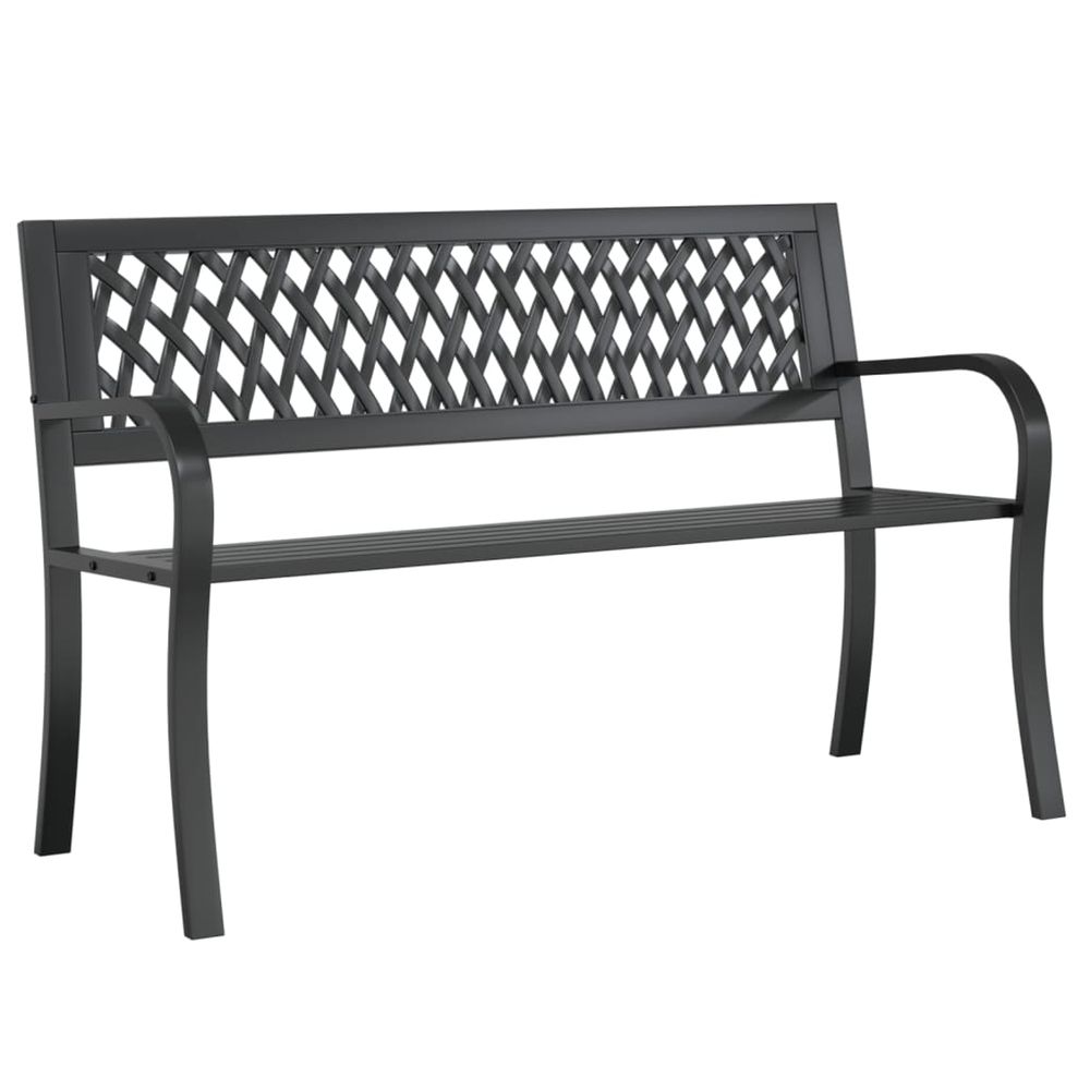 Banc de jardin noir 120 cm acier