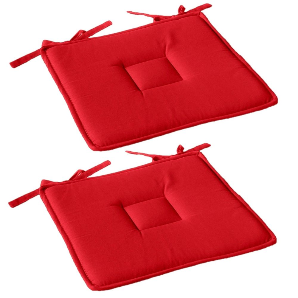 Lot de 2 galettes de chaise en coton panama