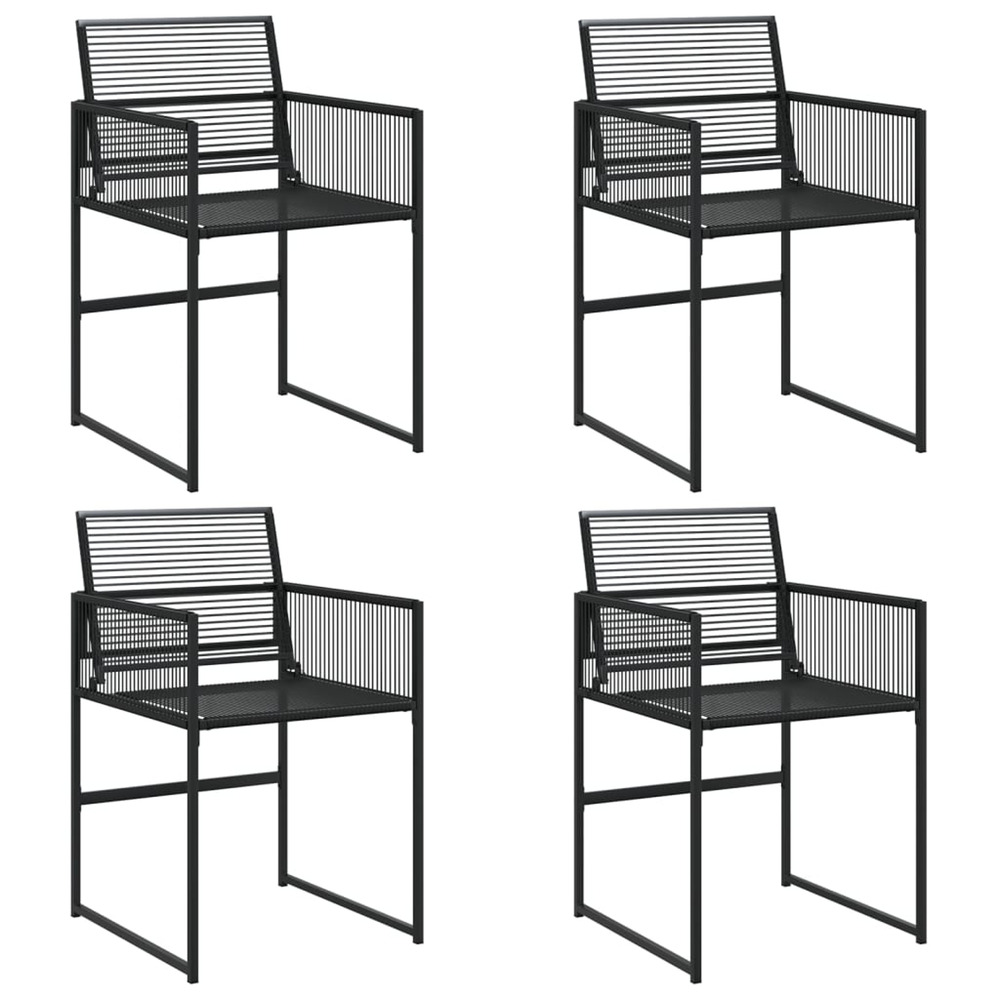 Chaises de jardin lot de 4 noir résine tressée