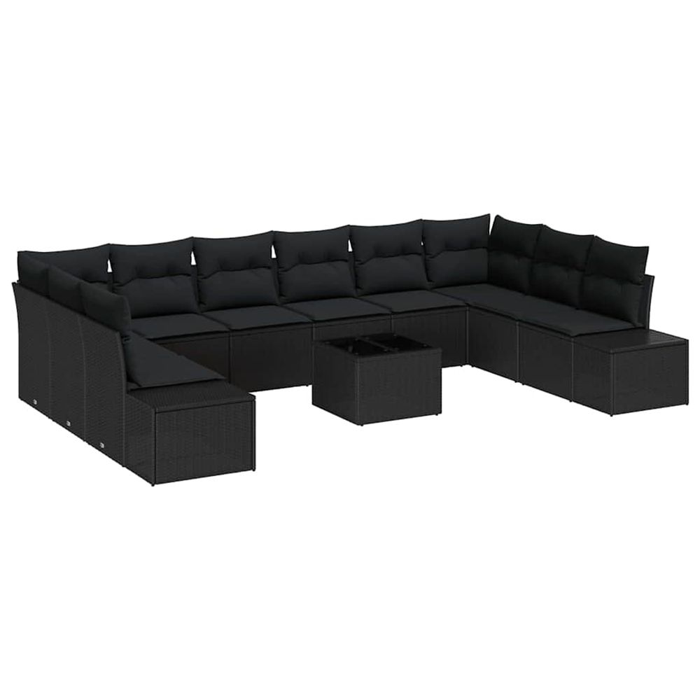 Ensemble de canapé de jardin 10 pièces 9-nombre de places noir