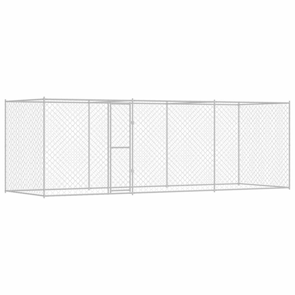Cage pour chien 3 pcs argenté 600 x 200 x 200 cm acier et pe