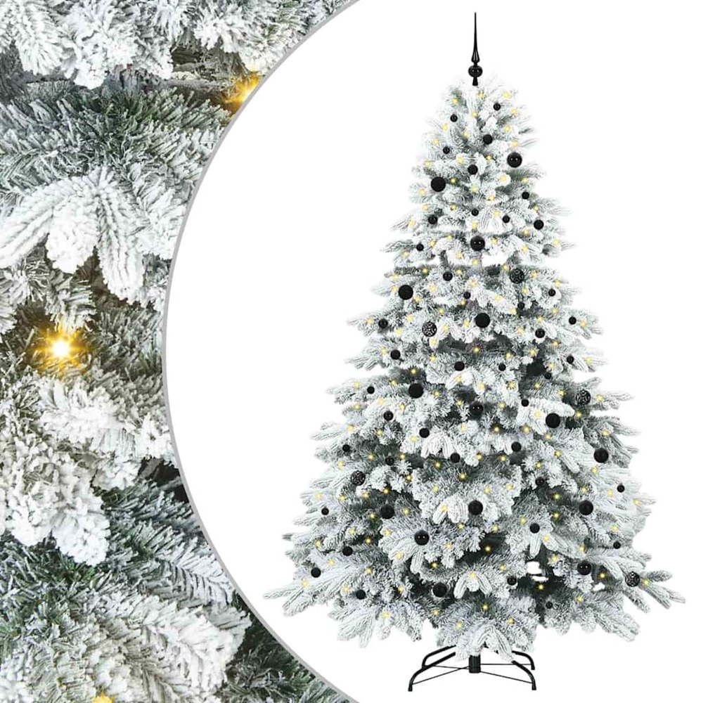 Sapin de noël artificiel avec 300 led blanc 240 cm pe et pvc