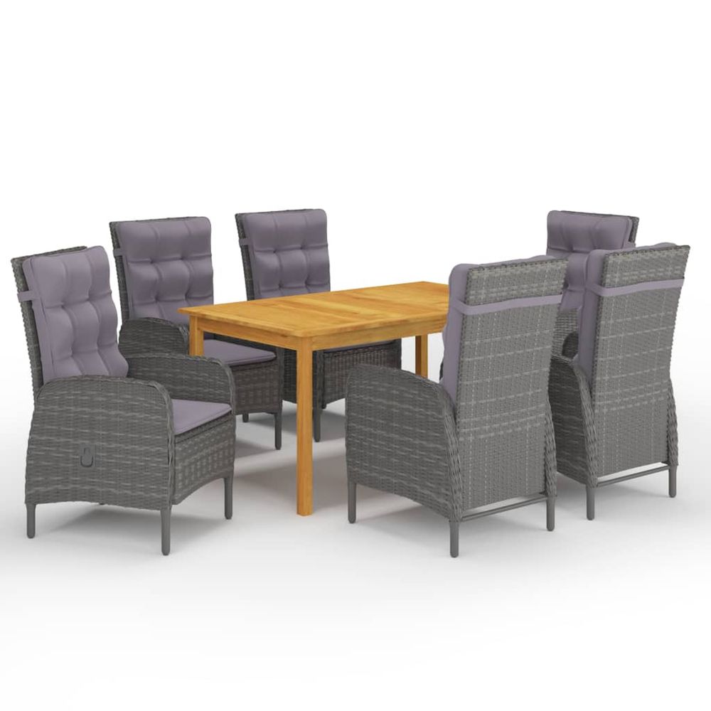 Ensemble à manger de jardin 7 pcs gris