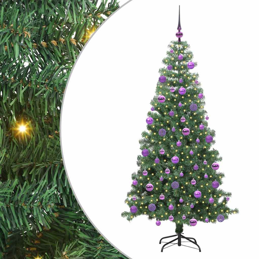 Sapin de noël avec 300 led avec support vert 240 cm pvc