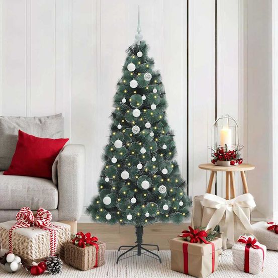Kit sapin de noël design conique vert, lumineux avec guirlande 150 led alimentation usb