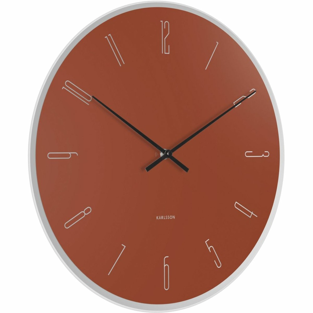 Horloge en verre mirror numbers marron