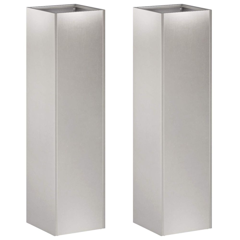 Cache-pot de jardin 2 pc argenté 20 x 20 x 75 cm