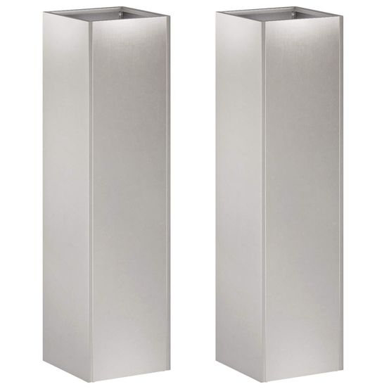 Cache-pot de jardin 2 pc argenté 20 x 20 x 75 cm