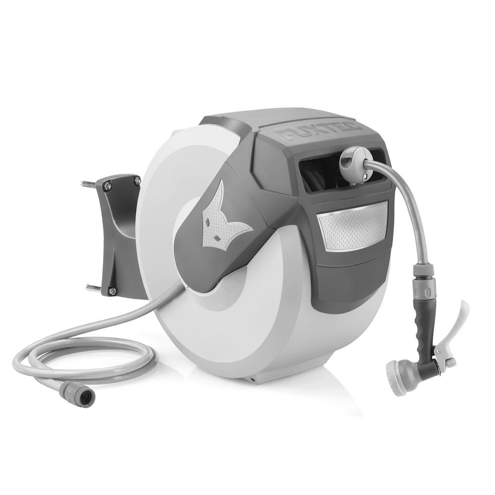 Dévidoir mural automatique 30m - fx-wsa30 gris - butée de blocage et pivotant