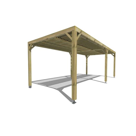Pergola bois • 7m x 3m • indépendante • sens largeur • lames orientables bioclimatiques incluses • livraison comprise