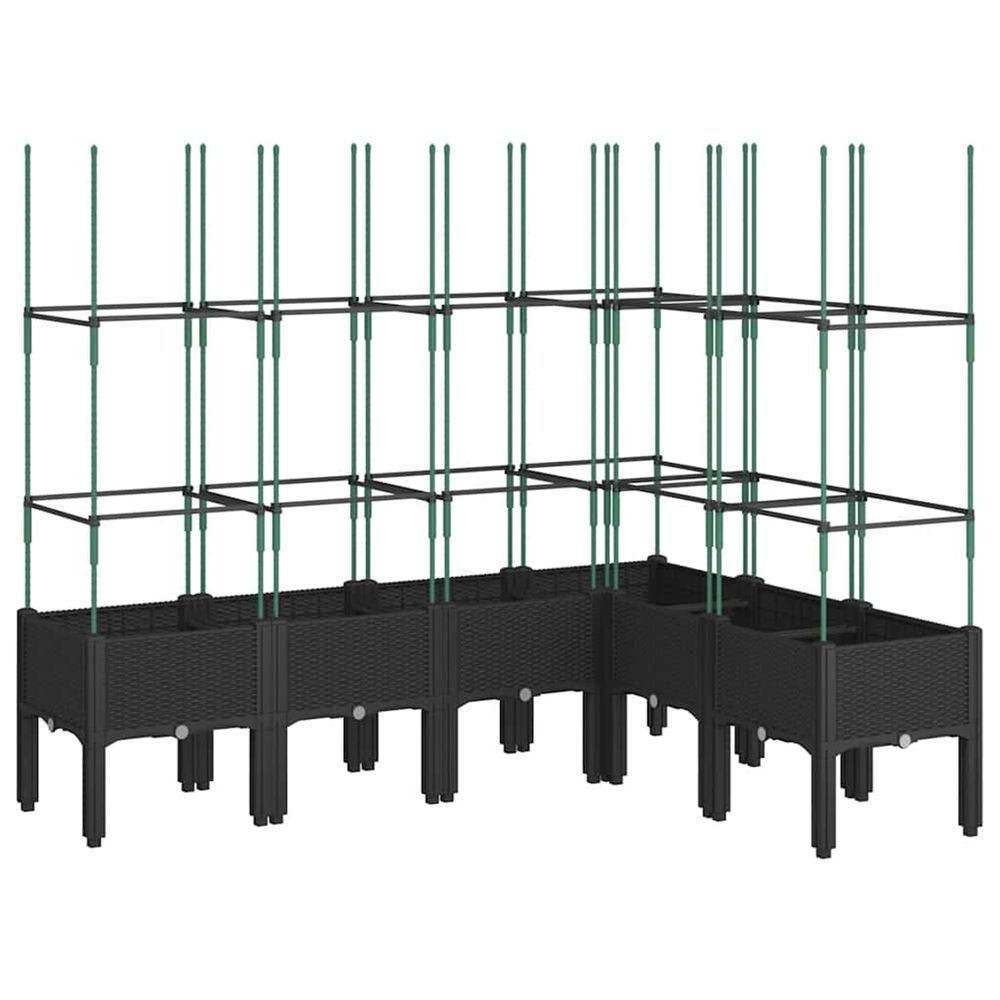 Jardinière d'extérieur avec treillis noir 160x120x142,5 cm pp