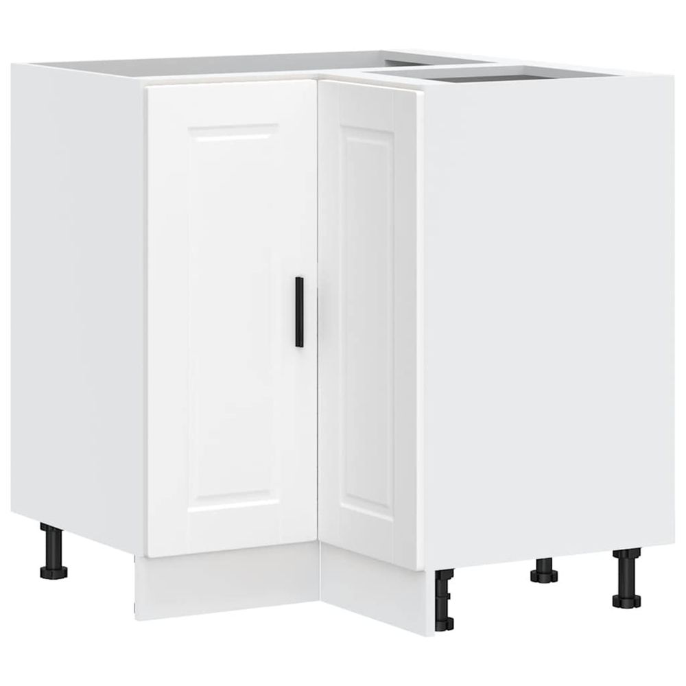Armoire d'angle de cuisine porto blanc bois d'ingénierie