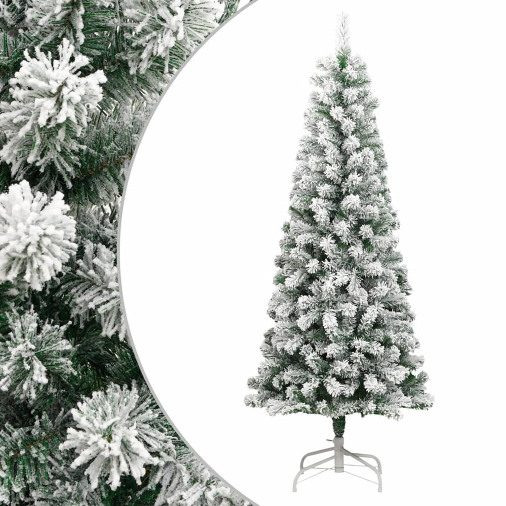 Sapin de noël artificiel à charnières avec neige floquée 240 cm