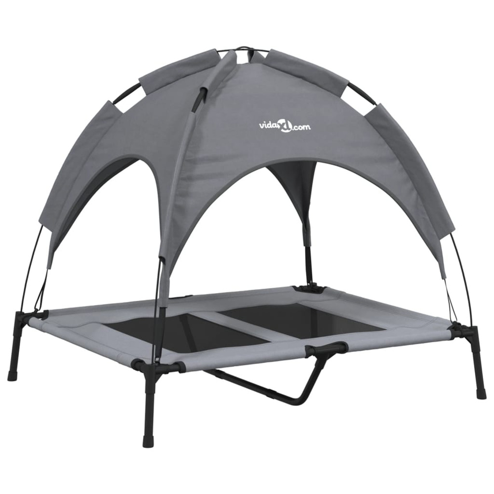 Lit pour chien avec auvent anthracite tissu oxford et acier