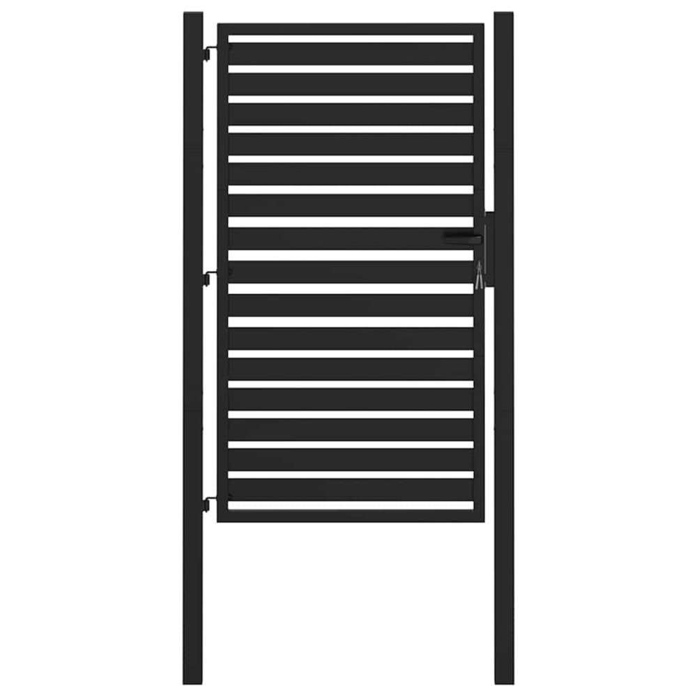 Portail de jardin verrouillable noir 100x150 cm aluminium