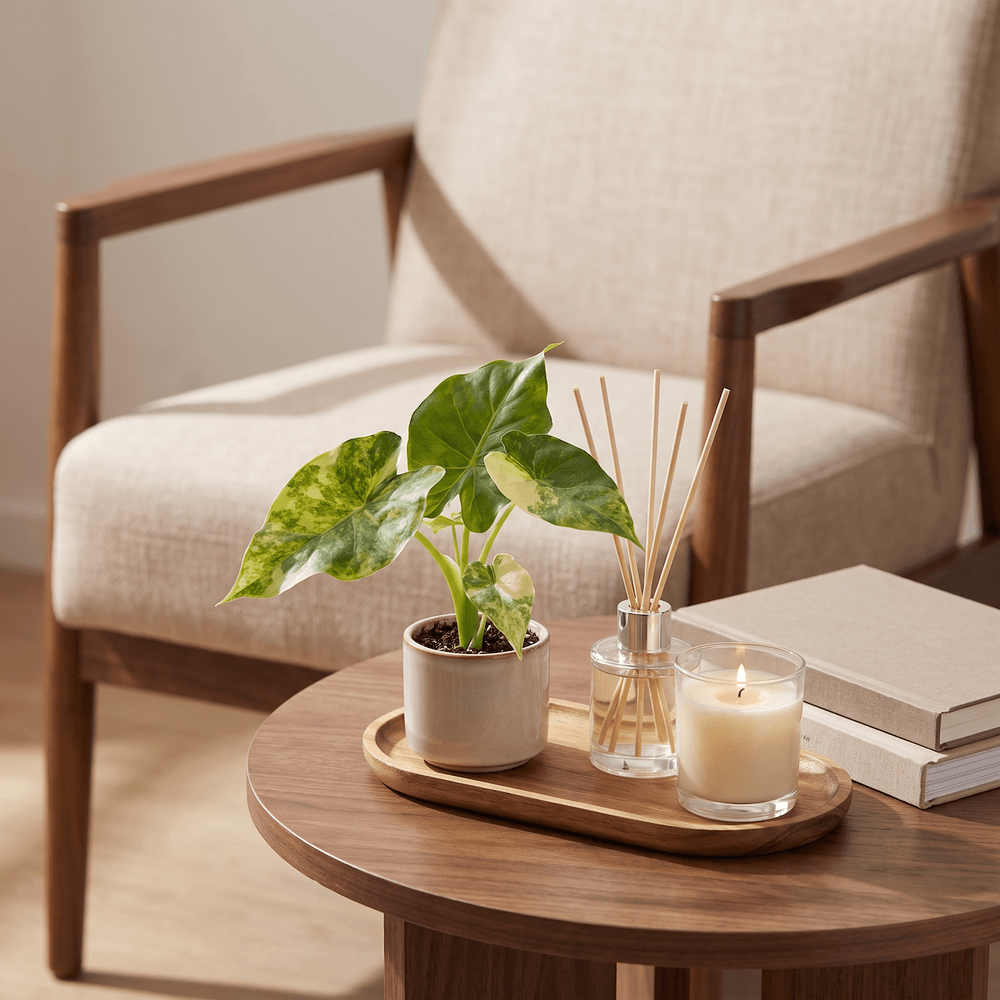 Alocasia macrorrhiza aurea variegata - oreille d'éléphant panachée - pot de 6cm - hauteur 15cm - plantes d'intérieur