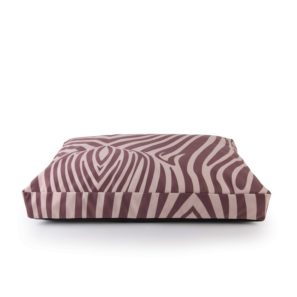 Concorde - lit pour chien de luxe, orthopédique et déhoussable, en tissu motif zèbre rose fauve, 120x80x15cm