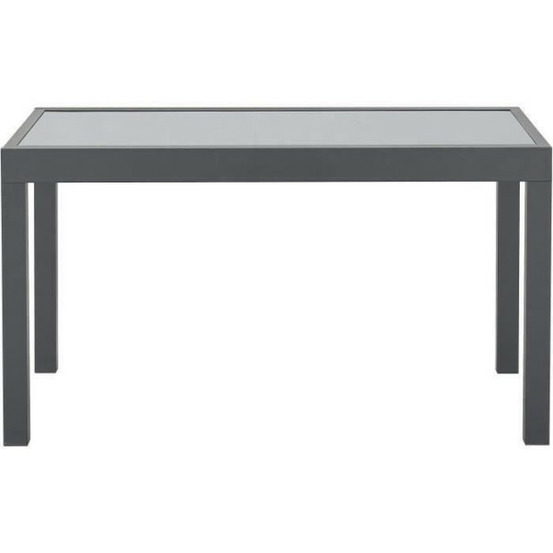 Table de jardin extensible rectangulaire 6 a 10 personnes - structure aluminium - plateau verre trempé - l 135-270 x h 75 x p 9