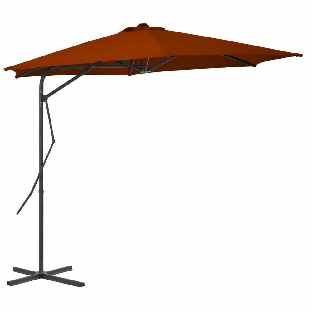 Parasol de jardin avec mât en acier terre cuite 300x230 cm