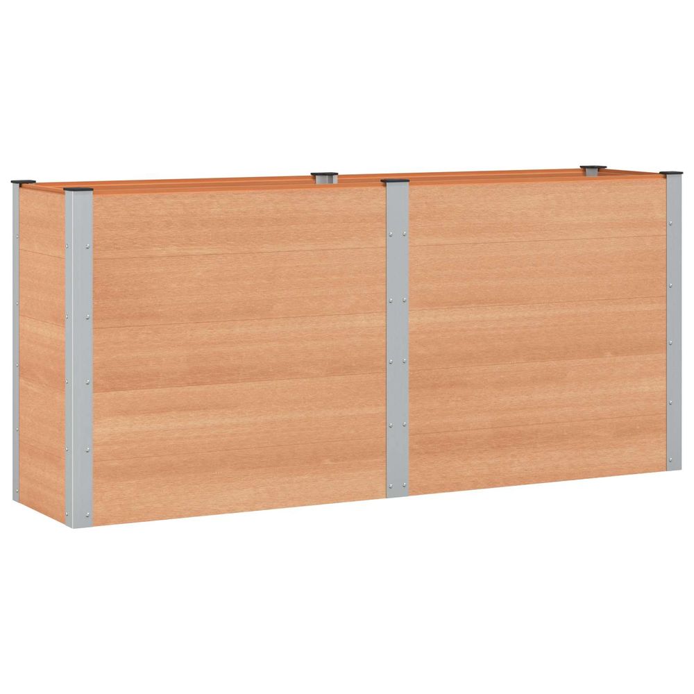 Jardinière surélevée marron 200 x 50 x 91 cm wpc et aluminium
