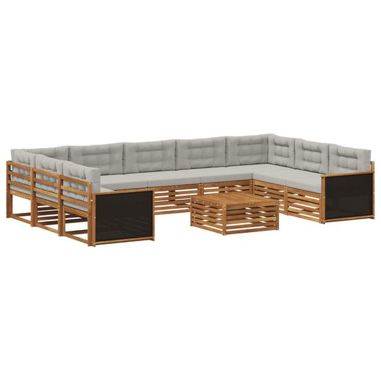 Ensemble de canapés d'extérieur 10 pc naturel et gris clair
