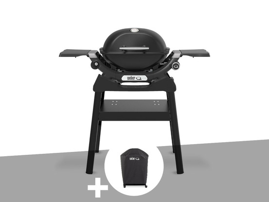 Barbecue à gaz q 1200n noir avec pied + housse
