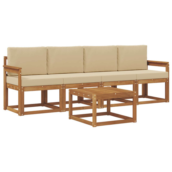 Ensemble de canapés d'extérieur 5 pcs naturel et beige