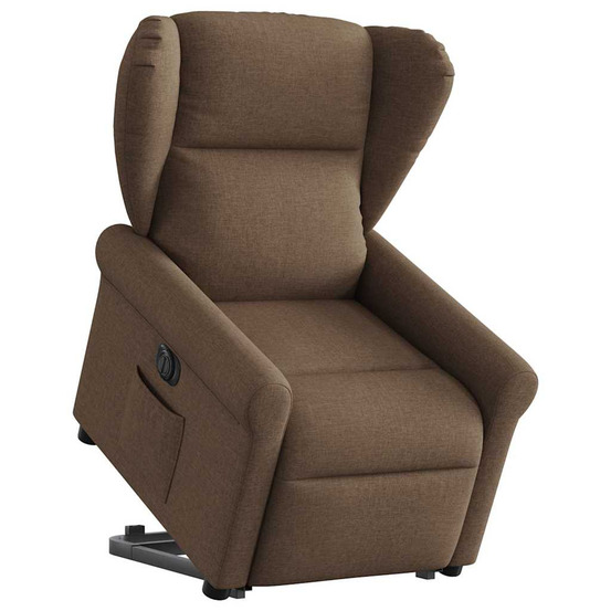 Fauteuil inclinable électrique marron tissu